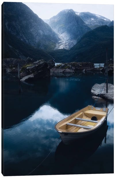 The Lonely Boat Canvas Art Print - Fredrik Strømme