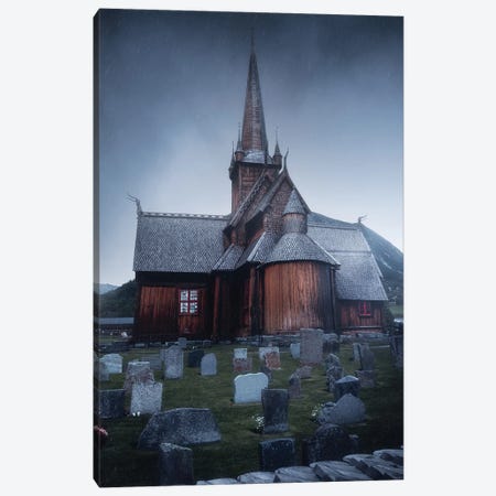 Lom Stave Church Canvas Print #FKS48} by Fredrik Strømme Art Print