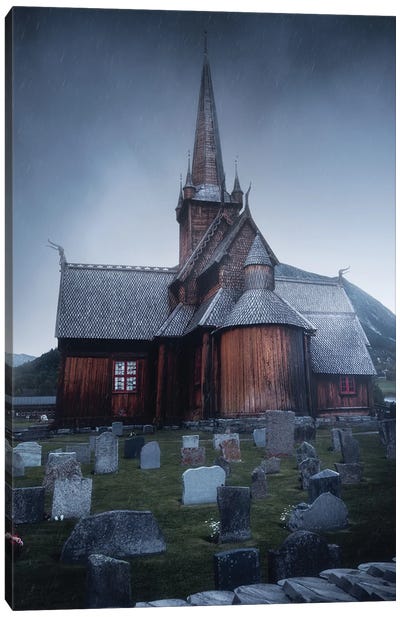 Lom Stave Church Canvas Art Print - Fredrik Strømme