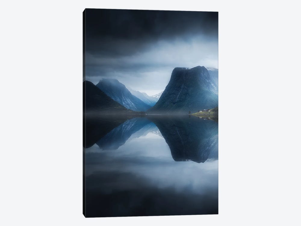 Moody Day By The Fjord by Fredrik Strømme 1-piece Canvas Art Print