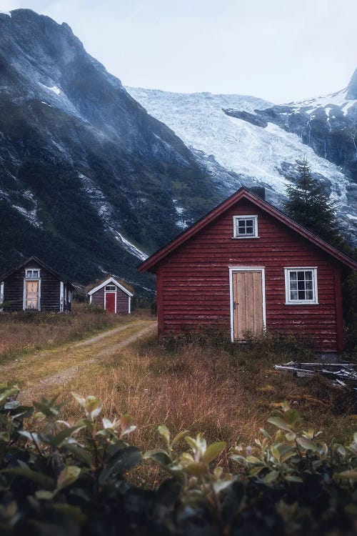 A Village Below The Glacier by Fredrik Strømme wall art