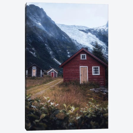 A Village Below The Glacier Canvas Print #FKS72} by Fredrik Strømme Canvas Artwork
