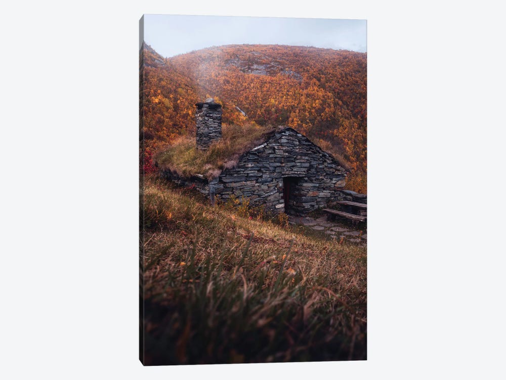 The Autumn Cabin by Fredrik Strømme 1-piece Canvas Art Print