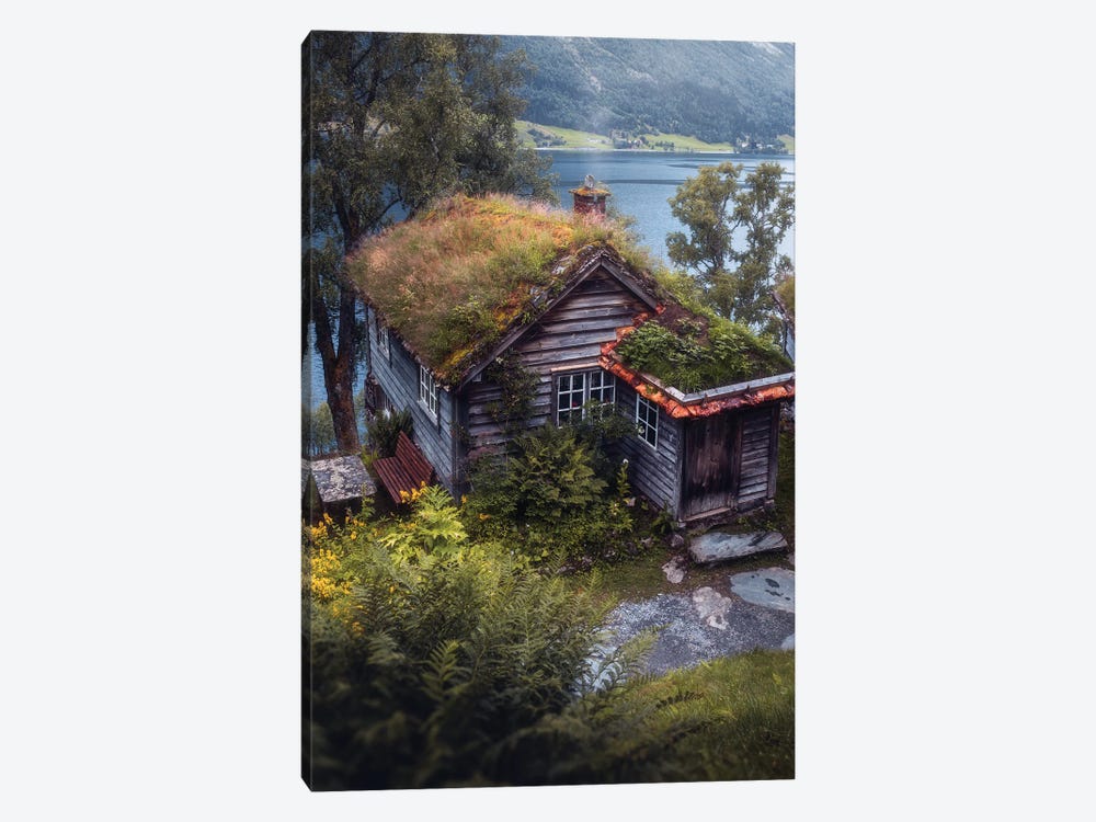 Cabin By The Lake by Fredrik Strømme 1-piece Canvas Artwork