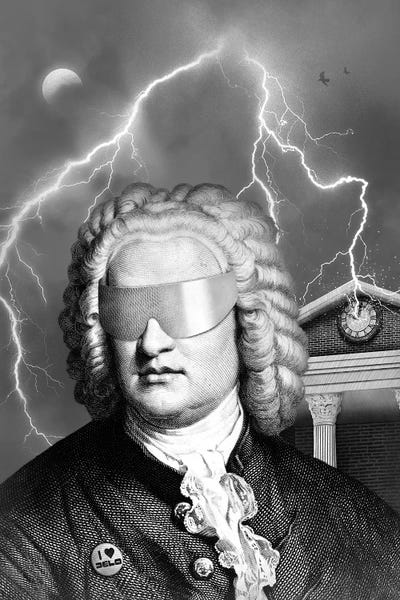 Bach To The Future by Florent Bodart framed canvas print