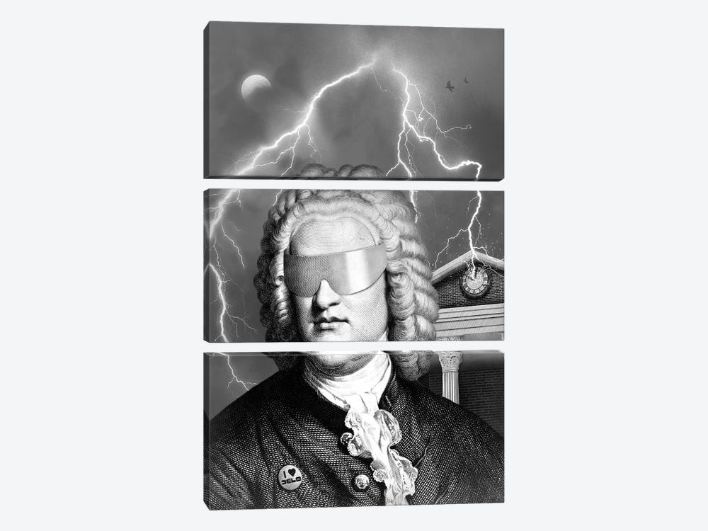 Bach To The Future by Florent Bodart 3-piece Canvas Print