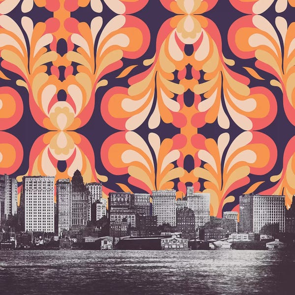 '70s Aesthetic: Colorful Skies Above New York by Florent Bodart