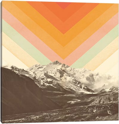 Mountainscape II Canvas Art Print - Orange & Teal