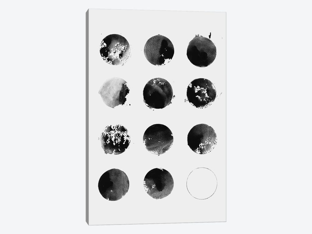 Twelve Moons in Black And White by Florent Bodart 1-piece Canvas Art Print