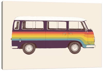 Van Rainbow Canvas Art Print - Hipster Art