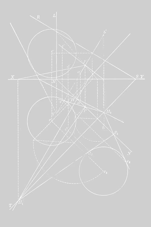 Compasses On Grey by Florent Bodart canvas print