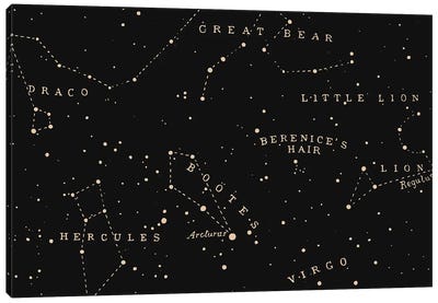Constellation I Canvas Art Print - Black & Dark Art