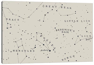 Constellation I On White Canvas Art Print - Kids Map Art