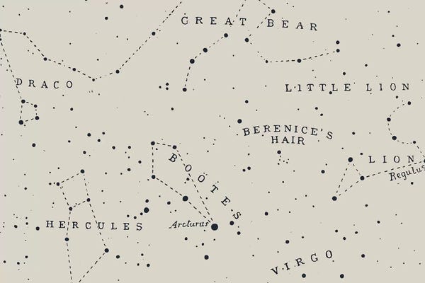 Kids Map Art: Constellation I On White by Florent Bodart