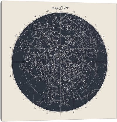 Map n°XIV Canvas Art Print - Celestial Maps