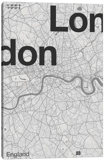 London Map Canvas Art Print - Florent Bodart