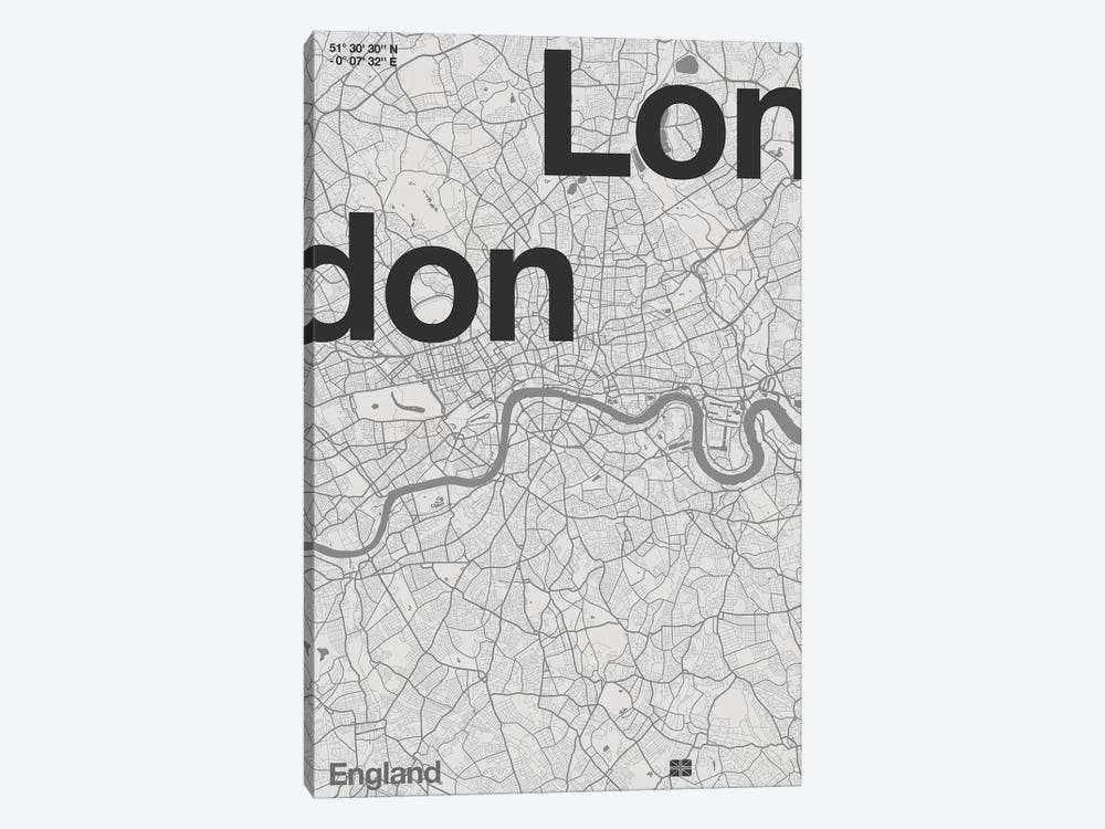 London Map by Florent Bodart 1-piece Canvas Wall Art