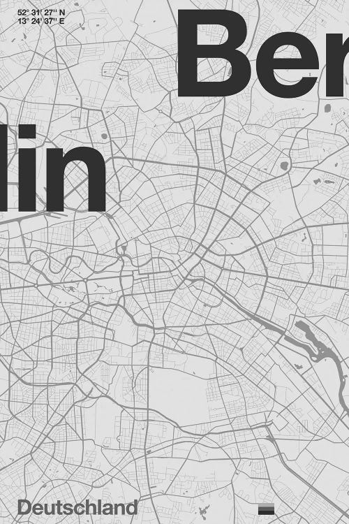 Berlin Map by Florent Bodart wall art