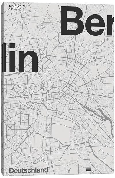 Berlin Map Canvas Art Print - Florent Bodart