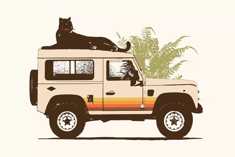 Black Panther On Car by Florent Bodart wall art