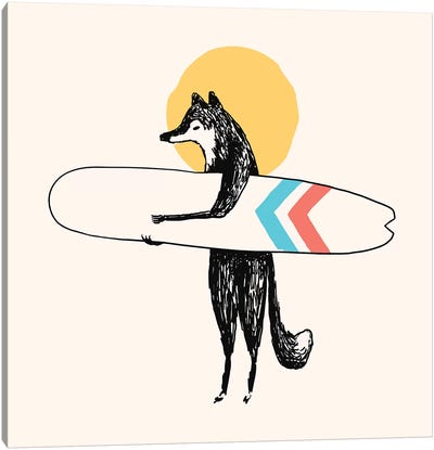 Here Comes The Sun Canvas Art Print - Surfing Art