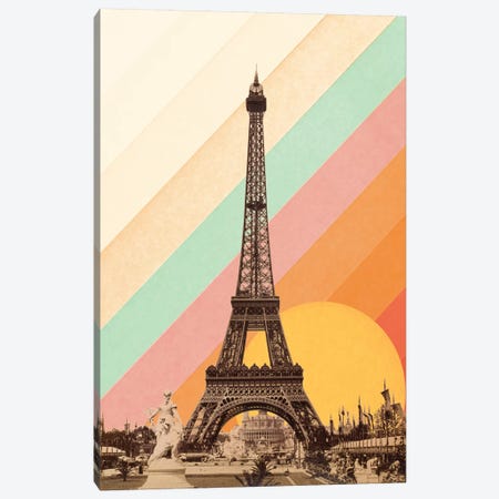 Rainbow Above Eiffel Tower Canvas Print #FLB175} by Florent Bodart Canvas Art Print