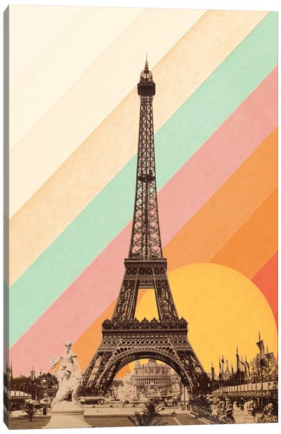 Rainbow Above Eiffel Tower Canvas Art Print - Florent Bodart
