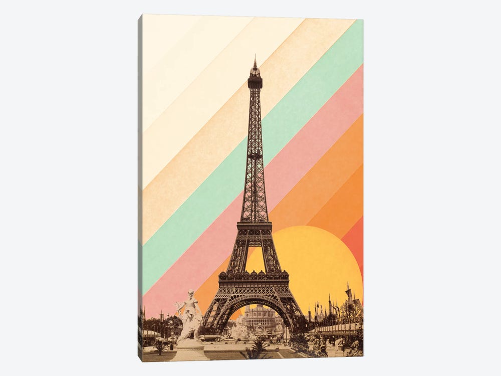 Rainbow Above Eiffel Tower by Florent Bodart 1-piece Canvas Print