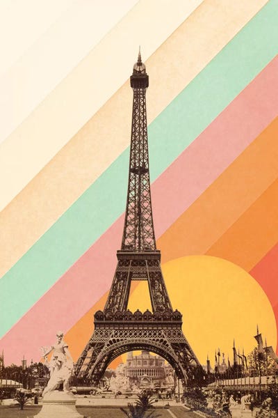 '70s Aesthetic: Rainbow Above Eiffel Tower by Florent Bodart