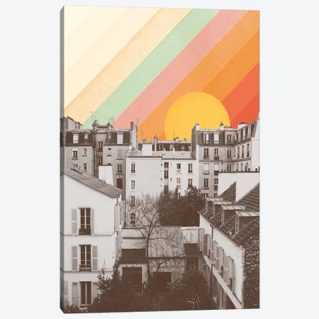 Rainbow Sky Above Paris Canvas Print #FLB179} by Florent Bodart Canvas Wall Art