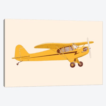 Little Yellow Plane Canvas Print #FLB185} by Florent Bodart Canvas Art