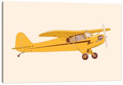 Little Yellow Plane Canvas Art Print - Florent Bodart