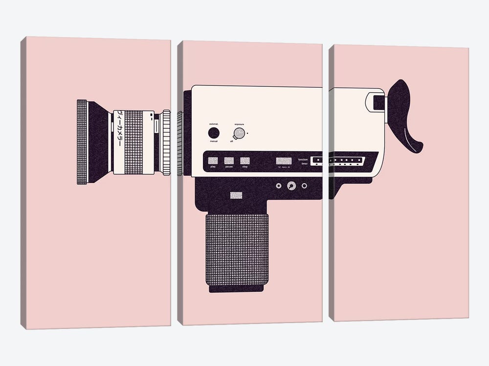 Super 8 Camera by Florent Bodart 3-piece Art Print