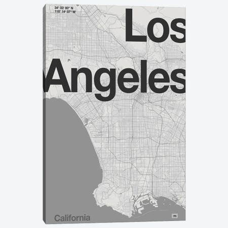 Los Angeles - Minimal Map Canvas Print #FLB188} by Florent Bodart Canvas Art Print