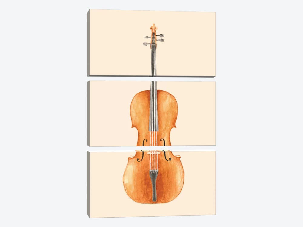Cello by Florent Bodart 3-piece Canvas Print