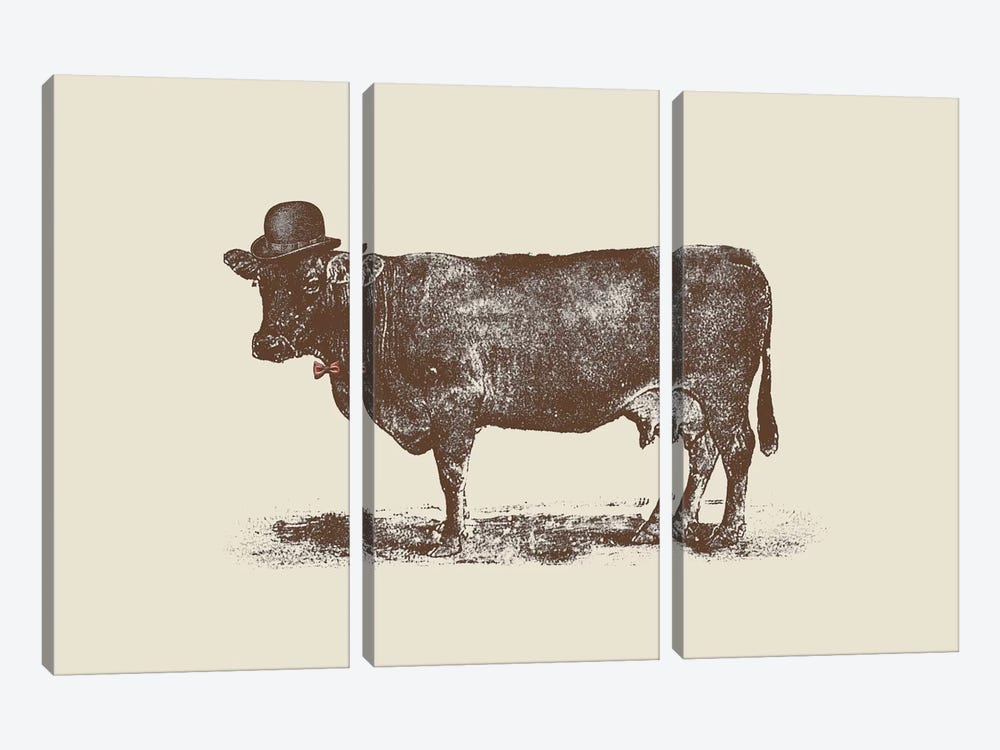 Cow Cow Nut by Florent Bodart 3-piece Canvas Wall Art