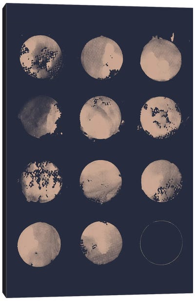 12 Moons Canvas Art Print - Moon Art