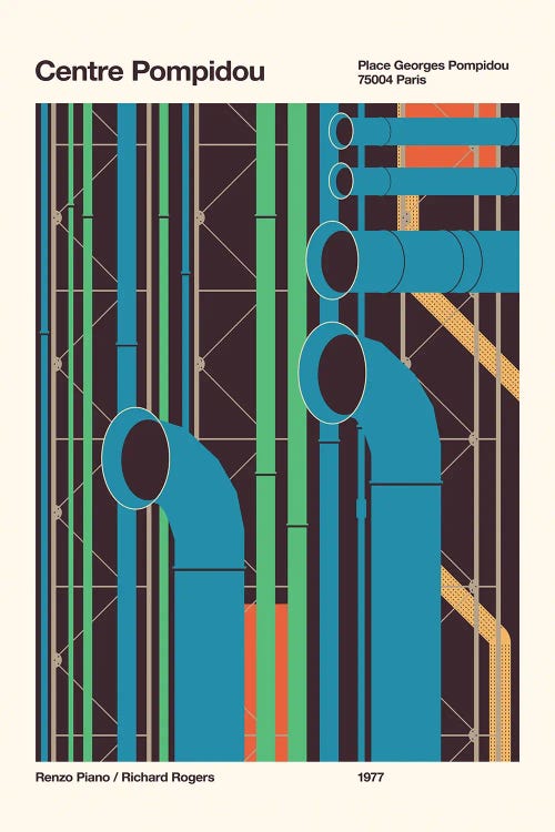 Centre Pompidou by Florent Bodart wall art