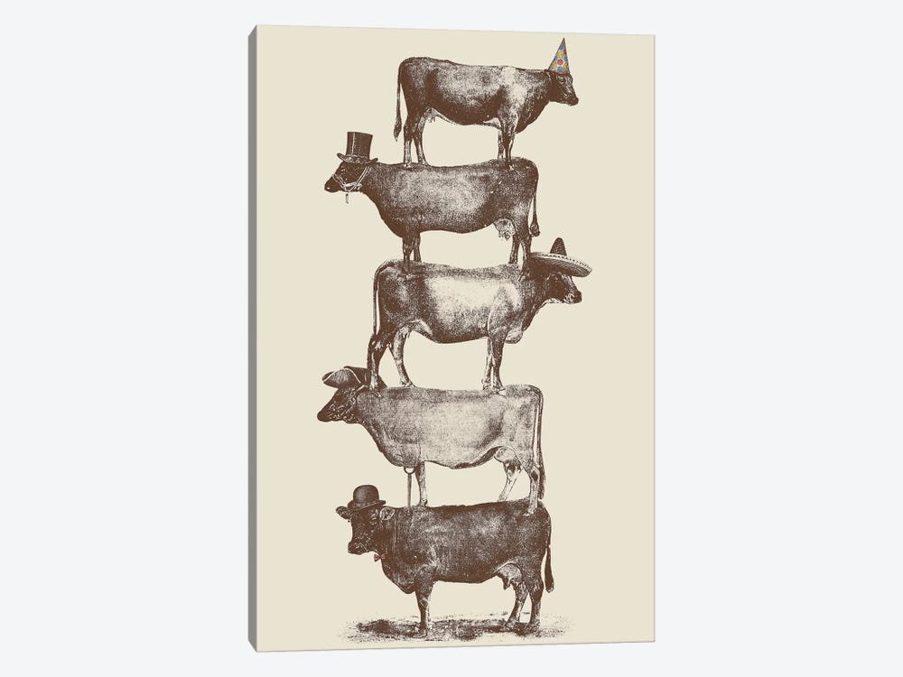 Cow Cow Nuts by Florent Bodart 1-piece Canvas Artwork