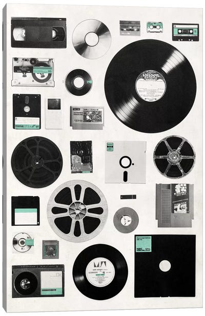Data Canvas Art Print - Vinyl Records