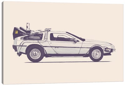 DeLorean - Back To The Future Canvas Art Print - Fantasy Movie Art