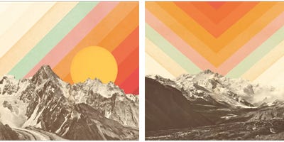Mountainscape Diptych by Florent Bodart multi panel art