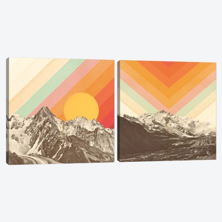 Mountainscape Diptych Canvas Print Set #FLB2HSET001} by Florent Bodart Canvas Artwork
