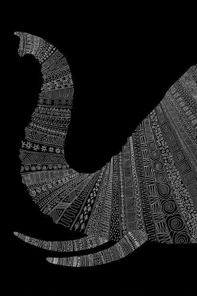 Black & White Drawings & Illustrations: Elephant on Black by Florent Bodart