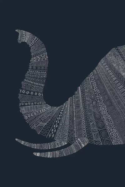 Elephants: Elephant on Blue by Florent Bodart