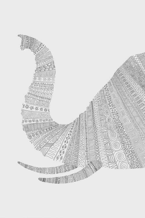 Elephant on Grey by Florent Bodart wall art