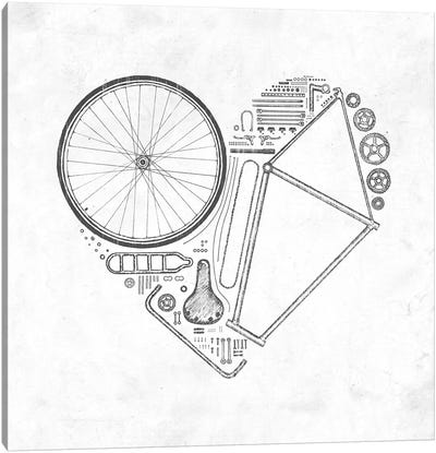 Love Bike Canvas Art Print - Cycling Art