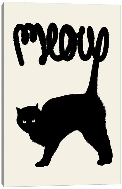 Meow Canvas Art Print - Animal Typography
