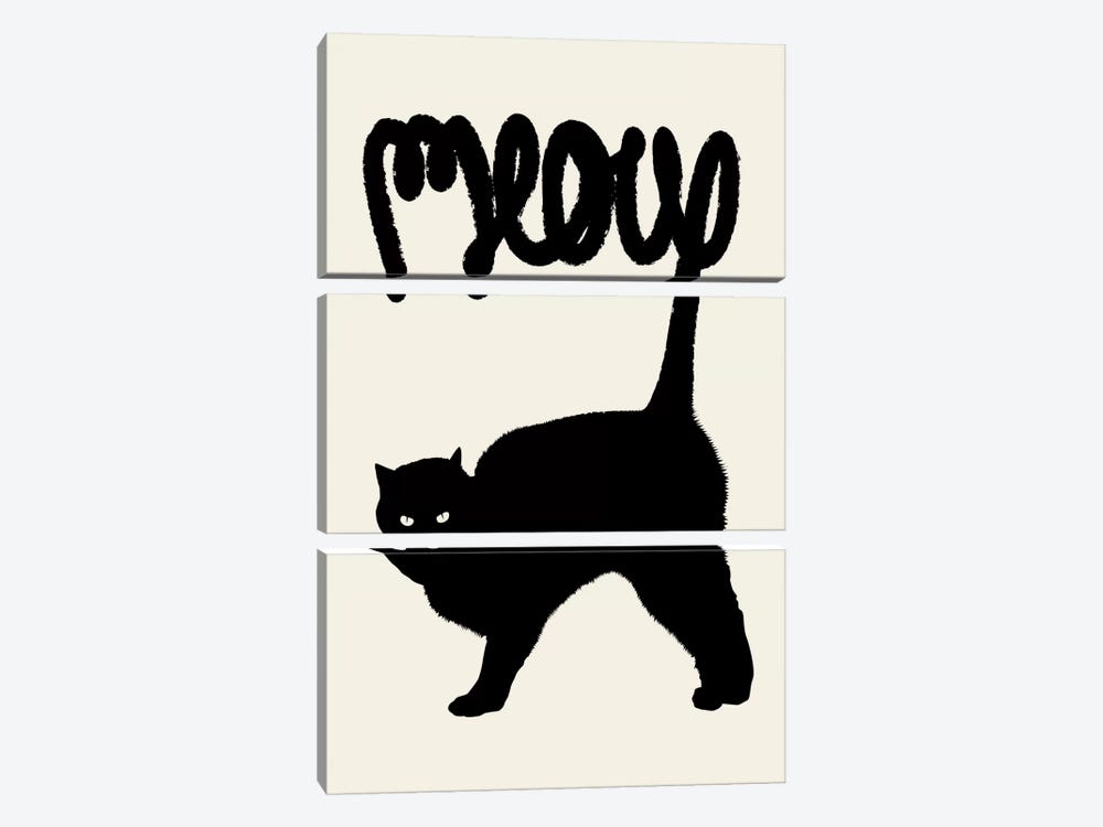 Meow by Florent Bodart 3-piece Canvas Print
