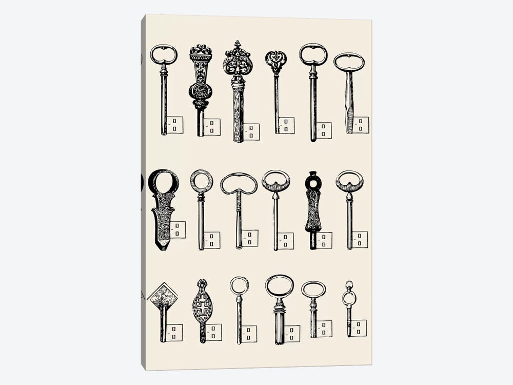 USB Keys by Florent Bodart 1-piece Canvas Art Print